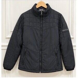 Merrell Womens M Black Quilted Insulated Full Zip Jacket Outdoor Hiking Coat